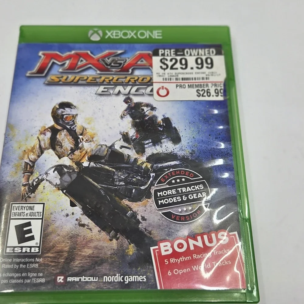 MX vs ATV Supercross Encore Extended Version Xbox One Game With Manual CIB